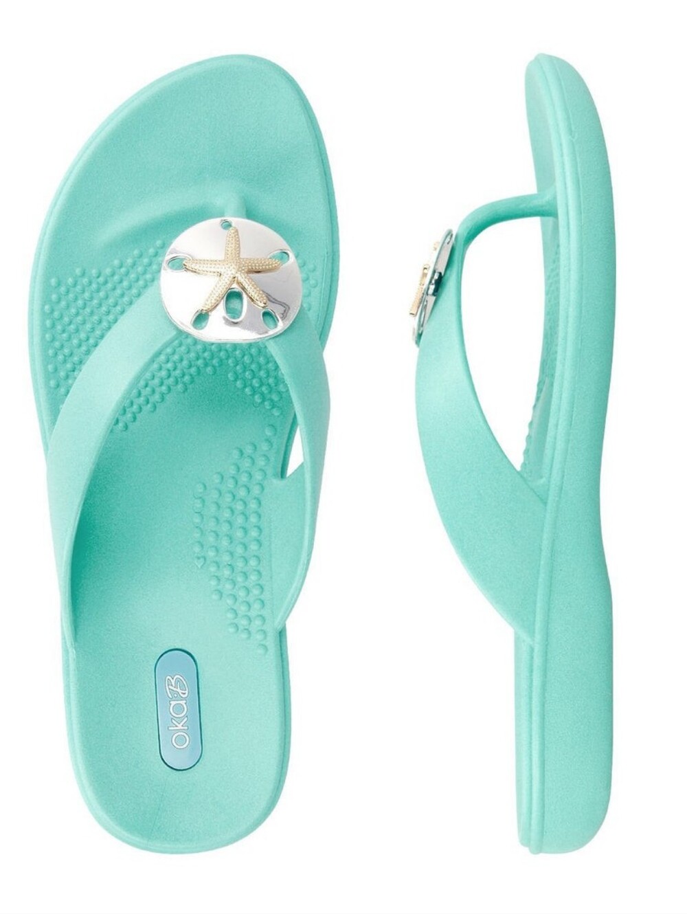 NWT OKA b. Womens Sandy Flip Flops MINT Size Med (6-7)